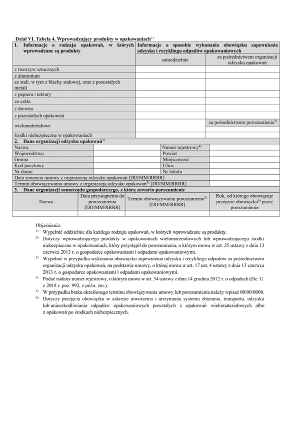 BDO-6.4 Dział VI tabela 4