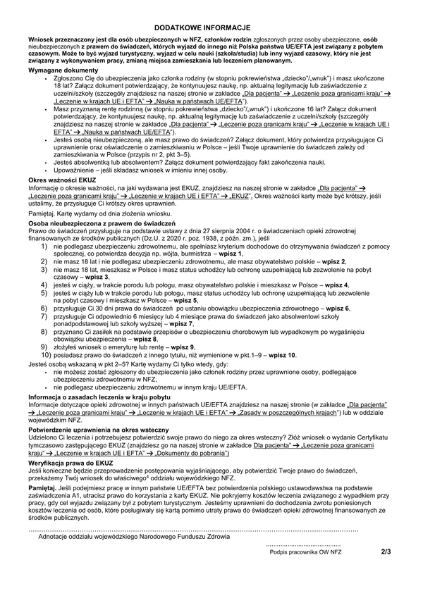 EKUZ-WT -inf1 Dodatkowe informacje do wniosku EKUZ