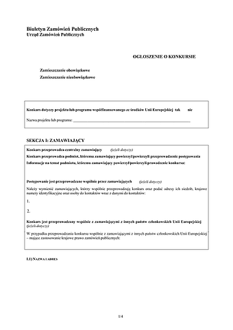 OoK Ogłoszenie o konkursie