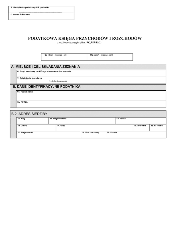 PKPiR Podatkowa Księga Przychodów i Rozchodów z możliwością wysyłki JPK_PKPIR (2)