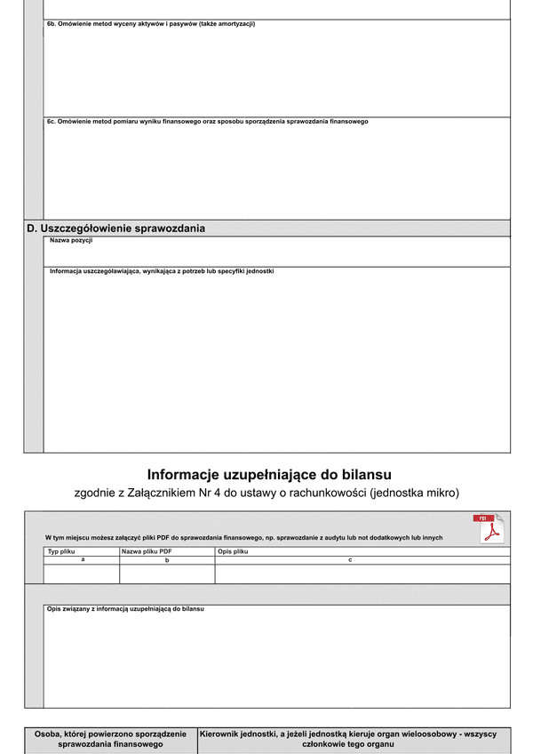 SFJMI Info (archiwalny) Informacje ogólne oraz informacje uzupełniające do bilansu sprawozdania finansowego dla jednostek mikro - zgodnie z Załącznikiem Nr 4 do ustawy o rachunkowości - z wysyłką JPK_SF (1)