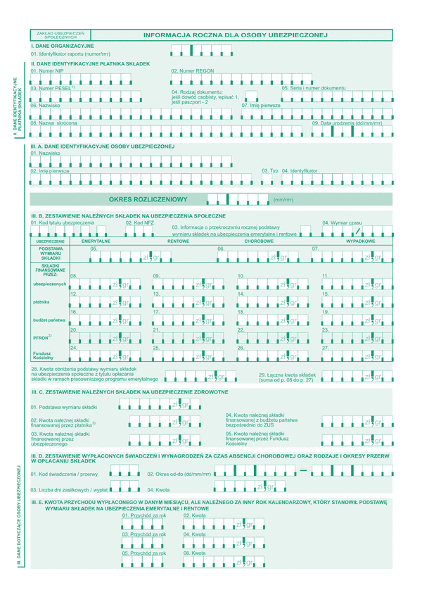 IROU (archiwalny) Informacja roczna dla osoby ubezpieczonej