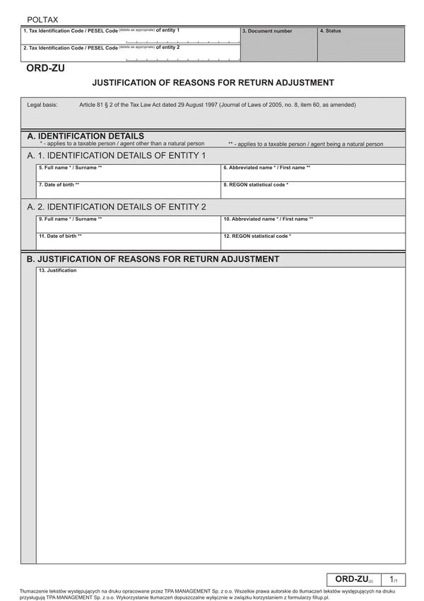 ORD-ZU (2) - w. ang JUSTIFICATION OF REASONS FOR RETURN ADJUSTMENT