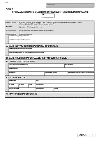 CRS-1 (3) (2019-2025) Informacje o rachunkach raportowanych i nieudokumentowanych