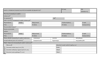 KEKO Karta ewidencji komunalnych osadów ściekowych
