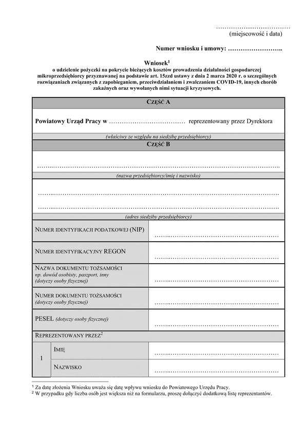 PSZ-PKDG (archiwalny) Wniosek o udzielenie pożyczki na pokrycie bieżących kosztów prowadzenia działalności gospodarczej mikroprzedsiębiorcy (Covid-19 koronawirus)