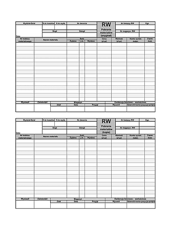 RW Pobranie materiałów