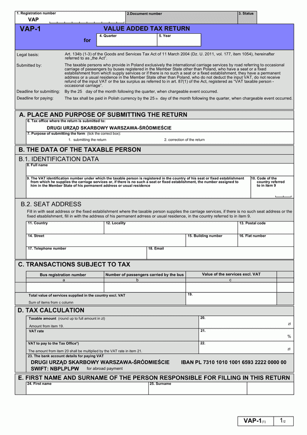 VAP-1en (1)  VALUE ADDED TAX RETURN