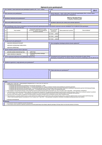 GEO ZG-2 Zgłoszenie prac geodezyjnych
