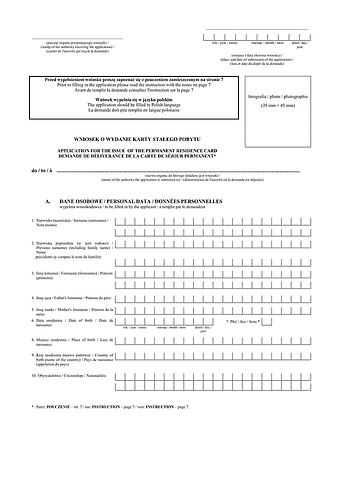 WoWKPS Wniosek o wydanie karty pobytu stałego (UE)