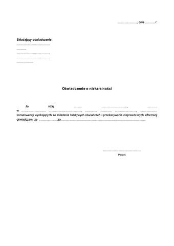 OoN Oświadczenie o niekaralności