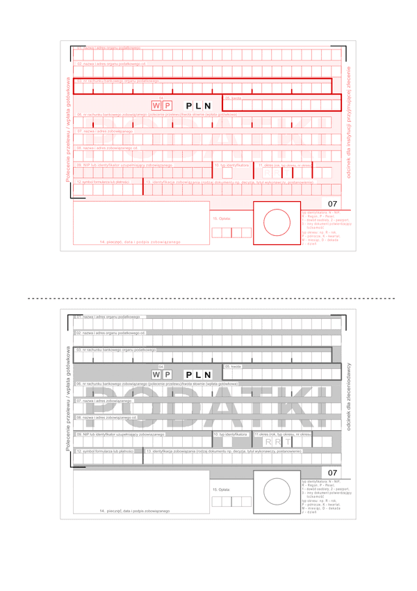 Ppwg (pod) Polecenie przelewu / wpłata gotówkowa na rachunek organu podatkowego (podatki)