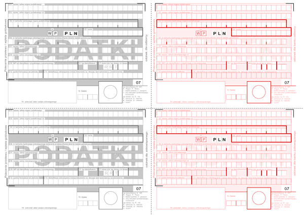 Ppwg (pod 4) Polecenie przelewu / wpłata gotówkowa na rachunek organu podatkowego (podatki 4 odcinki)