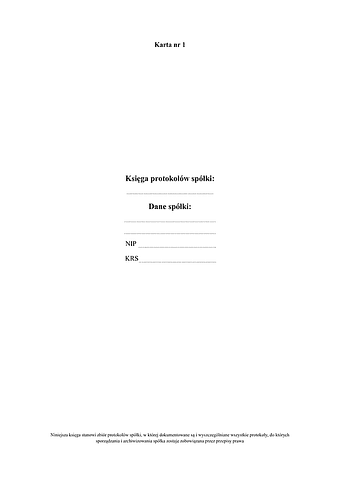 KPZW Księga protokołów zgromadzeń wspólników spółki z ograniczoną odpowiedzialnością (sp. z o.o.)