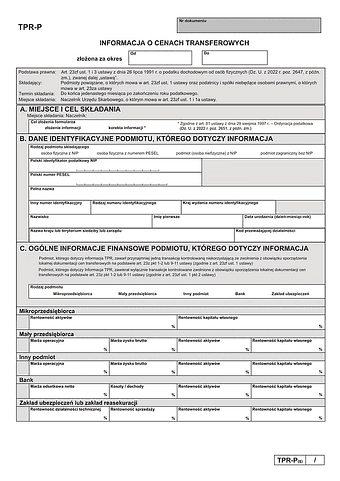 TPR-P (5) Informacja o cenach transferowych