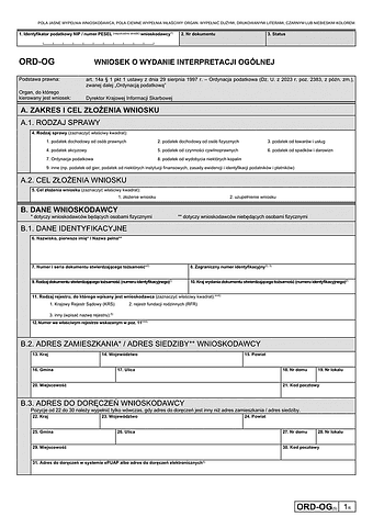 ORD-OG (5) Wniosek o wydanie interpretacji ogólnej