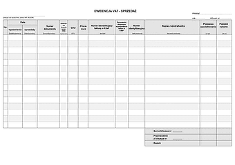 EF Ewidencja VAT sprzedaż (rozbudowana - import/eksport/odwrotne obciążenie)
