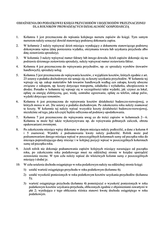 OPKPR-R Objaśnienia do Podatkowej Księgi Przychodów i Rozchodów (KPIR) przeznaczonej dla rolników prowadzących działalność gospodarczą