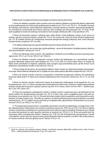 PoUOPPK Pouczenie o uprawnieniach i obowiązkach podejrzanego w postępowaniu karnym