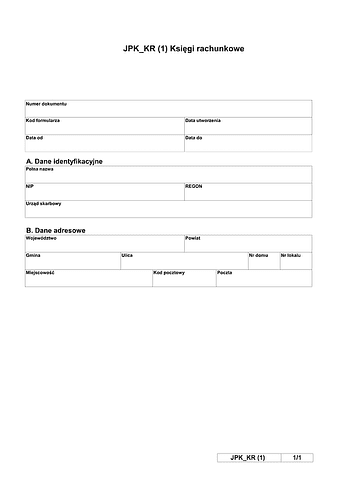 JPK_KR (1) Księgi rachunkowe  - wysyłka JPK