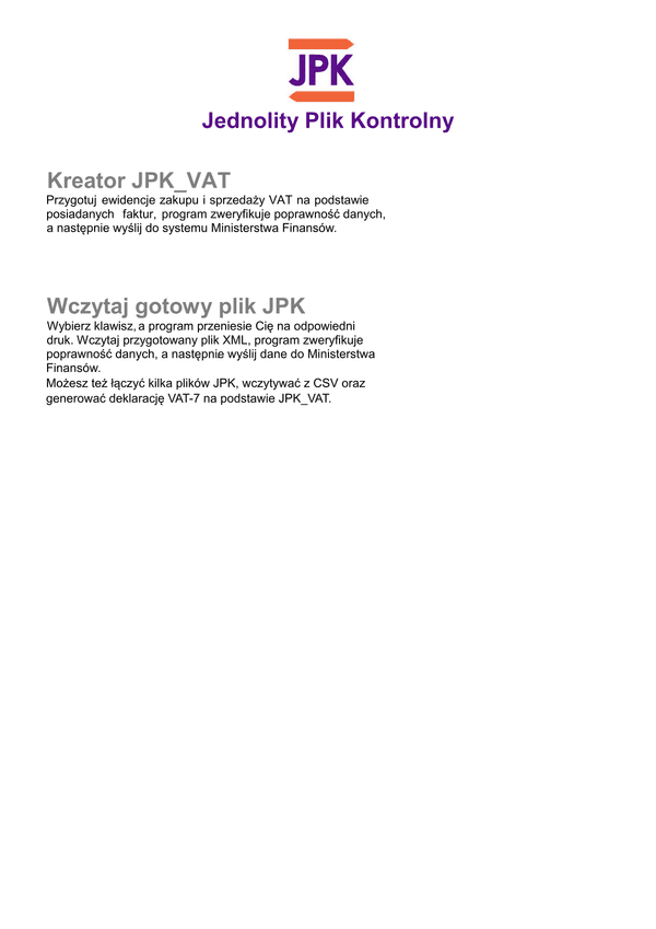 JPK (archiwalny) Jednolity Plik Kontrolny