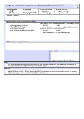 WUMP C6 Wniosek o udostępnienie materiałów centralnego zasobu geodezyjnego i kartograficznego