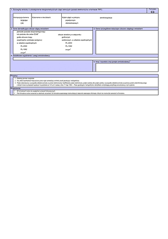 WUMP C3 Wniosek o udostępnienie materiałów centralnego zasobu geodezyjnego i kartograficznego