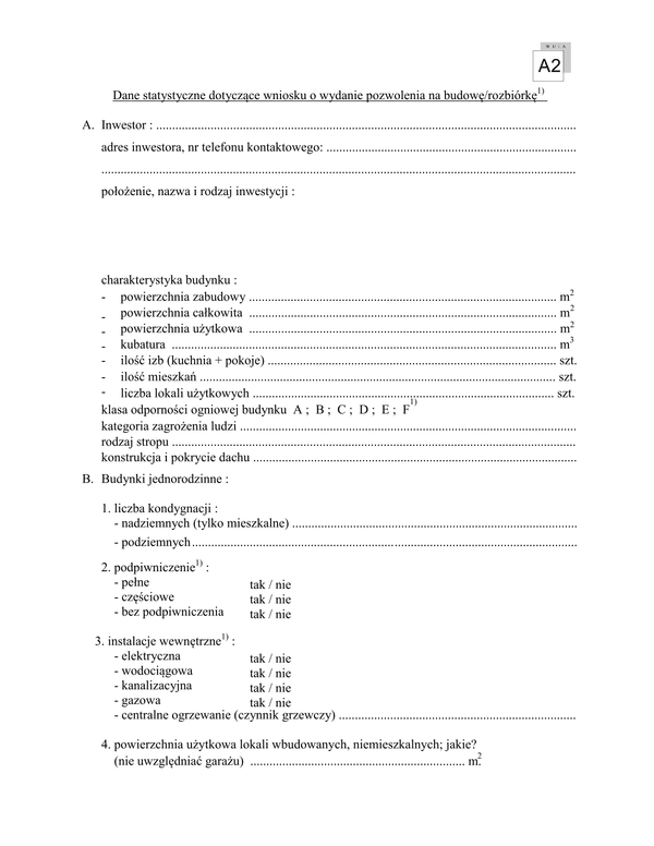 DS-Po Dane statystyczne dotyczące wniosku o wydanie pozwolenia na budowę/rozbiórkę