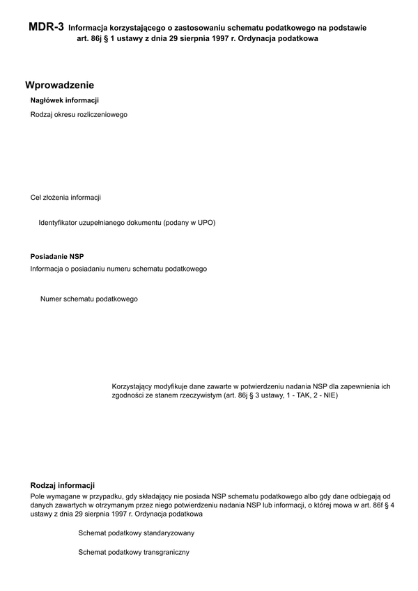 Informacja MDR-3 dla korzystających ze schematu podatkowego
