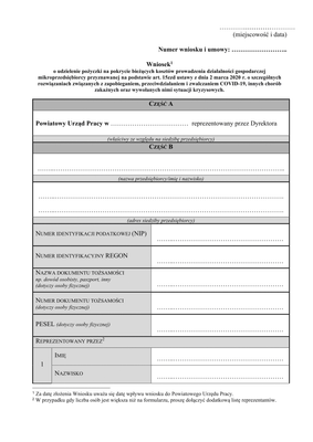 PSZ-PKDG (archiwalny) Wniosek o udzielenie pożyczki na pokrycie bieżących kosztów prowadzenia działalności gospodarczej mikroprzedsiębiorcy (Covid-19 koronawirus)
