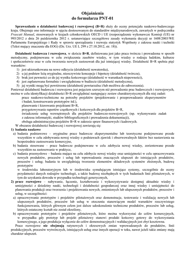 GUS PNT-01 obj (archiwalny) (2016) Sprawozdanie o działalności badawczej i rozwojowej za 2016 r.