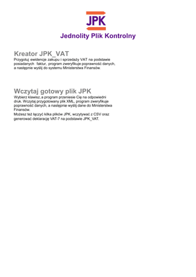 JPK (archiwalny) Jednolity Plik Kontrolny